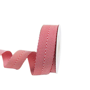 Usine <span class=keywords><strong>de</strong></span> sangles personnalisé à la mode élégant RPET coton rubans à chevrons <span class=keywords><strong>grossiste</strong></span> rouge ruban personnalisé avec logo emballage cadeaux - Product Image 2