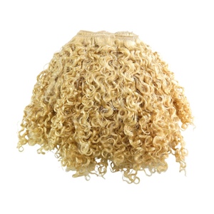 VMAE Capelli Ricci Afro 613 <span class=keywords><strong>Biondo</strong></span> <span class=keywords><strong>Chiaro</strong></span> Europeo, 100g di Capelli Umani Vergini, Facile Installazione, Aspetto <span class=keywords><strong>Naturale</strong></span>, Clip-in Classici - Product Image 4