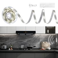 Bandes lumineuses LED rechargeables 2M Blanc froid avec détecteur de mouvement pour armoires, chambre, cuisine, sous-meuble, télévision, escaliers, cadre de porte