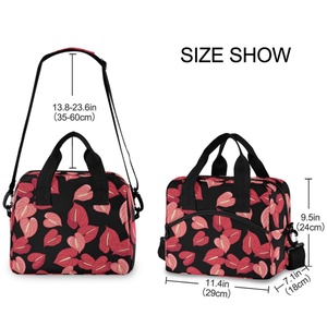 Bolsa Térmica Portátil de Aluminio con Diseño de Hojas de Anturio Hawaiano, Bolsa de Almuerzo Aislada con Cierre y Correa para el Hombro, Estilo Aloha Personalizado para Picnic - Product Image 3