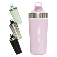 Bouteille de shaker à protéines portable réutilisable en acier inoxydable 304 de 750 ml (25 oz) avec logo personnalisé