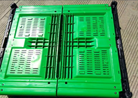 Boîte à palette en plastique pliable et empilable Huidu, grande capacité, pour fruits, avec mailles larges