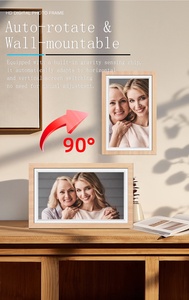 Frameo 15.6-Inch WiFi Smart Digital Photo Frame 32GB with Wood Effect Send Pictures Via Frameo APP & Clock Function - Product Image 4