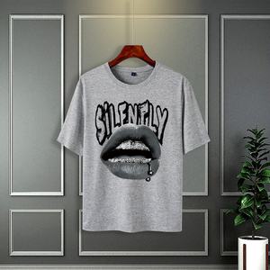 เสื้อยืดคอกลมผู้ชายสไตล์วินเทจผ้า100% โพลีเอสเตอร์พิมพ์ลายดิจิตอลแขนสั้นทรงหลวมดีไซน์ฟิตเนส - Product Image 6