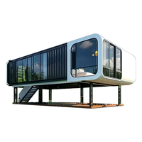 Maison capsule modulaire préfabriquée en acier à double couche moderne de luxe avec panneau sandwich pour une utilisation en extérieur