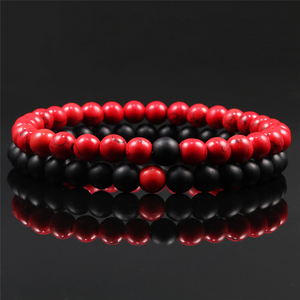Juego de 2 piezas hecho a mano, pulseras de cuentas de moda, Ojo de Tigre, cuerda elástica de Lava negra, piedra de ágata perla, energía Natural para distancia - Product Image 4