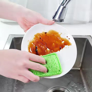 แปรงทำความสะอาดครัวใยไม้ไผ่อัดแน่นสมัยใหม่ ผ้าเช็ดจาน อุปกรณ์ทำความสะอาดกระทะและเครื่องสำอาง - Product Image 5