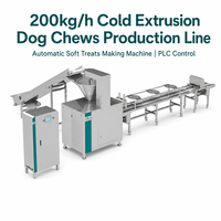 Machine automatique d'extrusion à froid en acier inoxydable pour la fabrication d'aliments pour animaux de compagnie, ligne de production de friandises pour chiens souples 200 kg/h