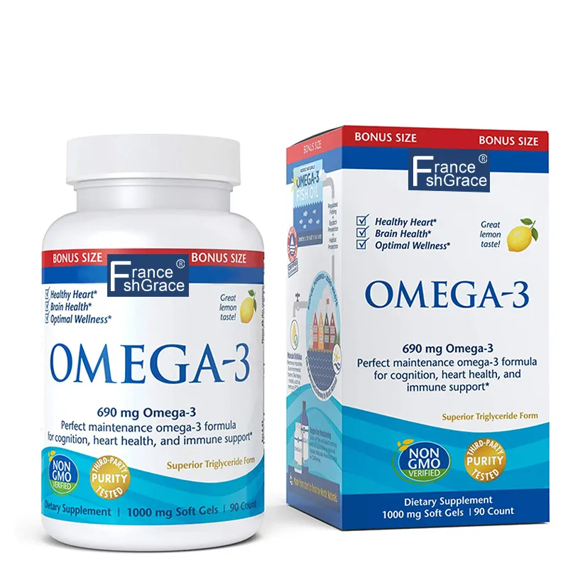 OEM Factory Supply Natural Omega 3 Supplements DHA Halal Fish Oil Soft Capsules