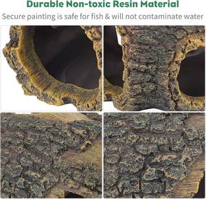 Résine creux tronc arbre Betta bûche Aquarium décorations ornement maison de poisson grotte maison en bois décor pour petit et moyen Aquarium - Product Image 5