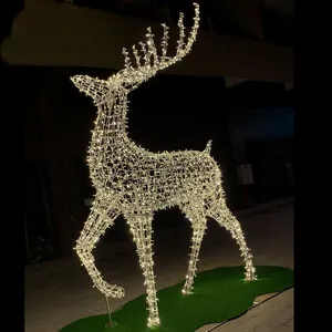 Figura de cervos de escultura de led, decoração externa ip65, decoração personalizada, rua do natal, férias, paisagem, exibição de animais, luzes 3d