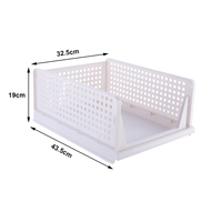Pile de panier organisateur de placard en plastique Lot de 5 organisateurs pliants Boîte bacs tiroir armoire organisateur panier pli panier de rangement