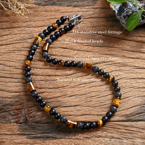 Collares de cuentas hechos a mano para hombre, regalo de Navidad personalizado creativo, joyería de acero inoxidable a la moda - Product Image 3