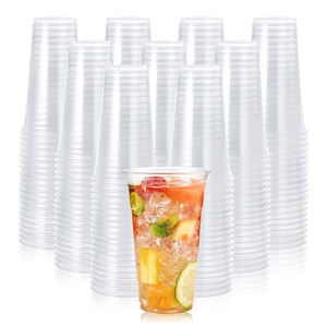 定制印刷标志透明20盎司宠物透明一次性冷饮去平盖塑料杯库存宠物塑料杯 - Product Image 3