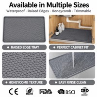 Grand Tapis de Protection en Silicone Imperméable de Qualité Supérieure pour Évier de Cuisine, Protection Contre les Fuites d'Eau Sous l'Évier