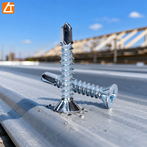 Tornillo autoperforante de cabeza avellanada acanalada, cincado azul y blanco, con punta Phillips y rosca completa DIN <span class=keywords><strong>7504P</strong></span> para chapa metálica - Product Image 5