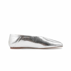 Classy Silver PU Women Autumn/Spring/Summer Slip-On Boat Shoes Fashion Square Toe Ballet <b>Flats</b> Cushioned Comfort - Product Image 4