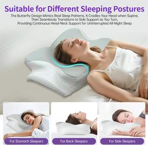 Almohada <span class=keywords><strong>Cervical</strong></span> Ortopédica Moderna y Transpirable, Almohada Ergonómica de Espuma Viscoelástica con Forma de Cuña Ajustable para Dormir - Product Image 6