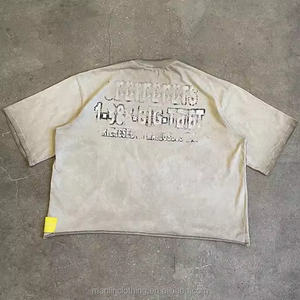 Streetwear T-Shirt en détresse Logo personnalisé surdimensionné 100% coton t-shirt hommes avec petit Edage toutes les chemise de haute qualité t-shirt - Product Image 5