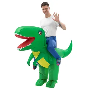 New Inflatable Green Dinosaur Cosplay Costume T-rex Costume For Halloween Blow Up Costume