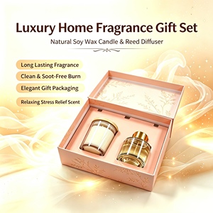 Juego de Regalo de Vela Aromática de Cera de Soya en Vaso de Vidrio Transparente y Difusor de Varillas, Set de Aromaterapia de Lujo para el Hogar, Paquete con Etiqueta de Aroma Personalizada - Product Image 3