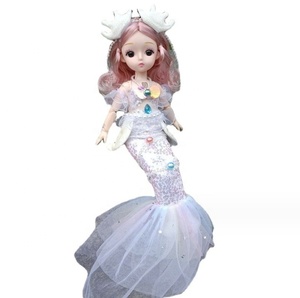 Poupée sirène chantante robe de mariée princesse enfants poupée jouets cadeau d'anniversaire festif - Product Image 1