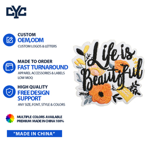Parches Bordados Personalizados con Letras Coloridas y Eslóganes Positivos Inspiradores, como 'Dios Ama al Mundo', con Bordado Floral, para Planchar - Product Image 2