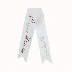 Écharpe en ruban de satin personnalisée avec logo imprimé, écologique, pour future mariée, joyeux anniversaire, pour mariage et fête - Product Image 3