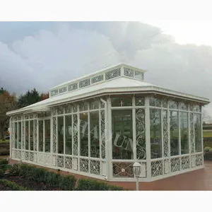 Outdoor Garden Decoration Large Gazebo for Sale Sun Room Orangery Wrought Iron Customized Support Plastic with Wooden Crate