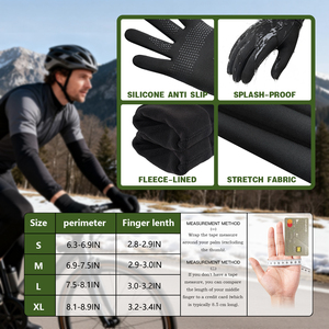 Su Geçirmez Polyester Bisiklet Eldivenleri Kışlık Dokunmatik Ekran Kaymaz Ergonomik El Tutuşları Hafif Nefes Alabilen Bisiklet Eldivenleri Toplu - Product Image 4