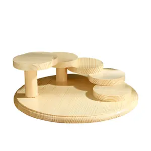 Wholesale Disposable Japanese Restaurant Snack Dessert Appetizers Salad Plate Pine Wooden Sushi Boat Tray Serving Plate