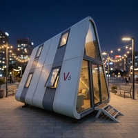 Capsule de glamping modulaire de luxe en structure acier moderne pour hôtel-resort extérieur, maison mobile pour villa et bureau à domicile