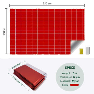थोक लाल मायलर थर्मल स्पेस फॉइल आपातकालीन बचाव कंबल जलरोधक बेघरों के लिए बाहरी उपयोग के लिए - Product Image 2