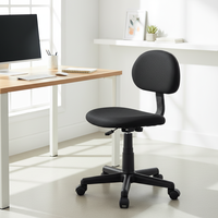 Chaise de bureau exécutive moderne noire sans accoudoirs, réglable, avec support lombaire, en tissu, pour usage domestique
