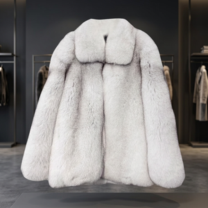 Prix d'usine – Nouvelle collection de vêtements d'hiver sur mesure grande taille, manteau imperméable en fourrure de renard pleine fourrure, luxueux et épais, bleu velours - Product Image 3