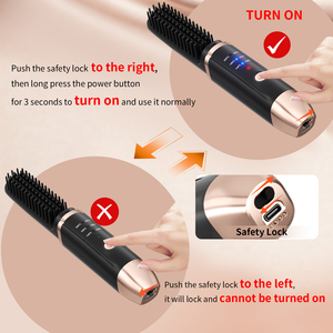 2-in-1 Cordless <strong>Mini</strong> Beard Flat Iron High Capacity 5000mAh LED Display <strong>Hair</strong> <strong>Straightener</strong> Comb for Beard <strong>Hair</strong> <strong>Straightener</strong> - Product Image 3