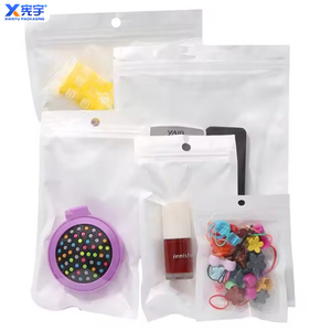 حقيبة بسحاب مسطح شبه شفاف أبيض لؤلؤي بطبعة شعار مخصصة للبيع بالتجزئة لأكياس الهواتف المحمولة منتجات إلكترونية مجوهرات - Product Image 4