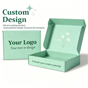 Personnalisez votre propre boîte pour produits – Boîte d'emballage plate imprimée en couleur pour petites entreprises – Boîtes d'expédition bleues en carton ondulé découpées à l'emporte-pièce - Product Image 2