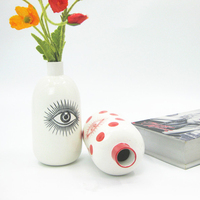 Fabrication chinoise Articles d'ameublement modernes de bonne qualité Vase en céramique Big Eye avec déco de vase