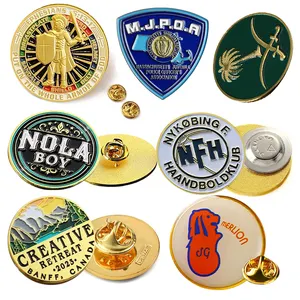 Custom company logo enamel lapel pin gold metal brooch pins cap baseball hat soft enamel palestine pin