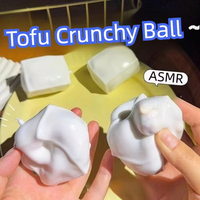 Jouets sensoriels anti-stress en forme de tofu, jouets moelleux à effets sonores apaisants pour le remplissage de blocs de construction