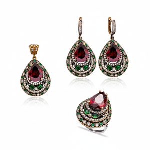 Wholesale Authentic Handcrafted Wholesale Turkish Silver Set Women Trendy Fashion Jewelry - Product Image 2
