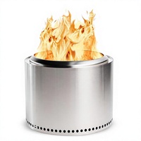 Pour foyer extérieur moderne sans fumée Bonfire 19,5 pouces avec bac à cendres amovible |   Cheminée portable légère à bois pour l'extérieur