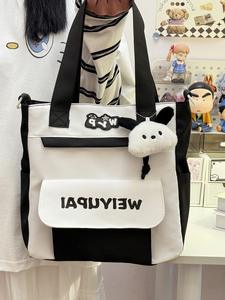 New Style Student <b>Backpack</b> with Nylon Lining Zipper Closure <b>Large</b> Capacity Stylish Lightweight Dual-Shoulder Canvas Unisex Bag - Product Image 4