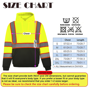 Felpa con Cappuccio ad Alta Visibilità per Lavoro, Classe 2 ANSI, Personalizzabile con Logo, Orlo Elastico, Nastro Altamente Riflettente - Product Image 3