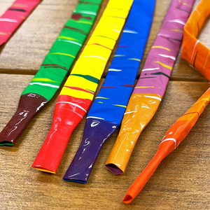 Multicolor Long Strip Decorative Balloon 9-Inch Geometry Pattern Emulsion Material April Fool's Day Party Decor - Product Image 4