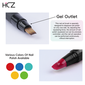 เฮชุนซี ปากกามาร์คเกอร์เพ้นท์เล็บแบบน้ำ ควบคุมการระบายสีได้ พร้อมหัวแปรงในตัว 2 in 1 - Product Image 5