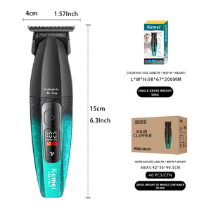 เครื่องตัดผม KEMEI รุ่น Km-1817 แบตเตอรี่ 1200mAh ความเร็ว 8000 รอบต่อนาที หน้าจอ LCD ใบมีดเหล็ก สำหรับผู้ชาย สองสี ทรงพลัง ไร้สาย ผลิตโดยผู้ผลิตเครื่องตัดผม - Product Image 2