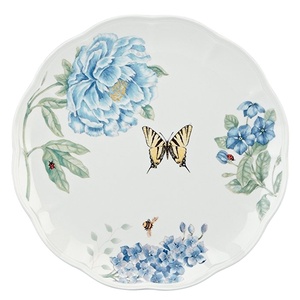 Prato de cerâmica azul para jantar, borboleta, restaurante, hotel e restaurante - Product Image 1