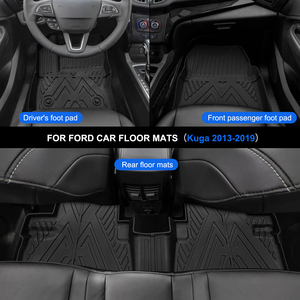 <span class=keywords><strong>Tappetini</strong></span> Auto Podofo per <span class=keywords><strong>Ford</strong></span> <span class=keywords><strong>Kuga</strong></span> 2013-2019 Impermeabili Guida a Sinistra in TPE Tappeti Antiscivolo Anteriori/Posteriori Personalizzazione ODM OEM - Product Image 4